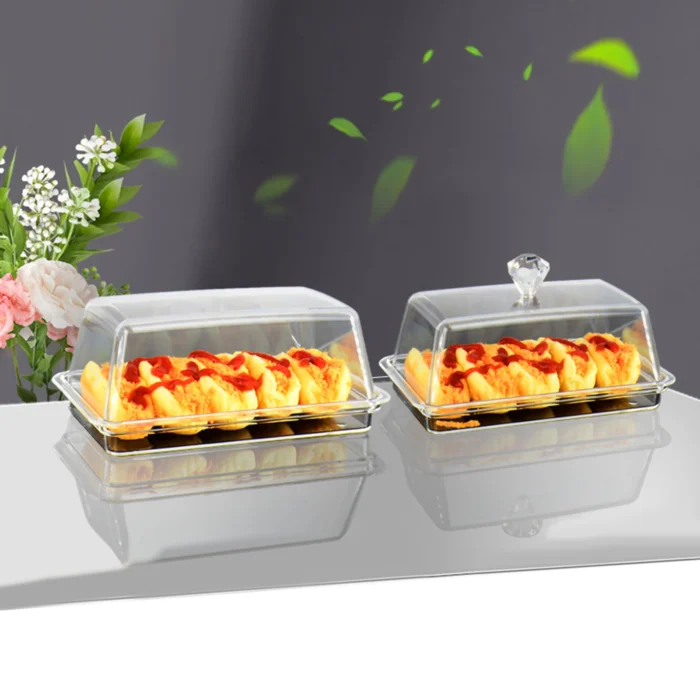 Clear Butter Dish with Cover Container Kitchen Accessories Dinnerware Butter Holder Cheese Server Storage Keeper Tray - Image 3