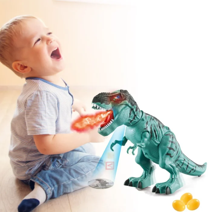 Electronic Dinosaur Toy Simulated Flame Spray Tyrannosaurus T-RexWalking Dinosaur Toy Water Spray Red Light & Realistic Sounds - Image 5