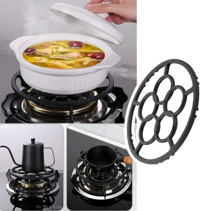 Cookware Stabilizer Gas Hob Pans Holder Iron Stove Rack Perfect for Even Heating - Image 1
