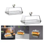 Clear Butter Dish with Cover Container Kitchen Accessories Dinnerware Butter Holder Cheese Server Storage Keeper Tray - Image 2