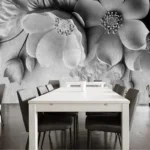 Custom Any Size Modern Cement Gray 3D Floral Background Wallpaper for Wall Environment Friendly Home Interior Decor Mural Paper - Image 4