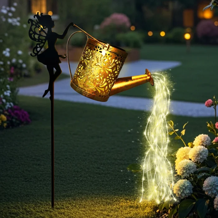Solar Fairy Watering Can Lights – Outdoor Decorative Kettle with Cascading String Lights, Perfect for Garden Décor & Gifts - Image 1
