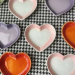 12cm Gradient Heart-shaped Ceramic Dishes, Underglaze Color Simple Tableware,Dip Dish Desserts Snacks Plate Utensils for Kitchen - Image 2