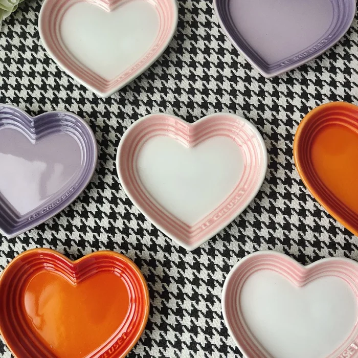 12cm Gradient Heart-shaped Ceramic Dishes, Underglaze Color Simple Tableware,Dip Dish Desserts Snacks Plate Utensils for Kitchen - Image 2