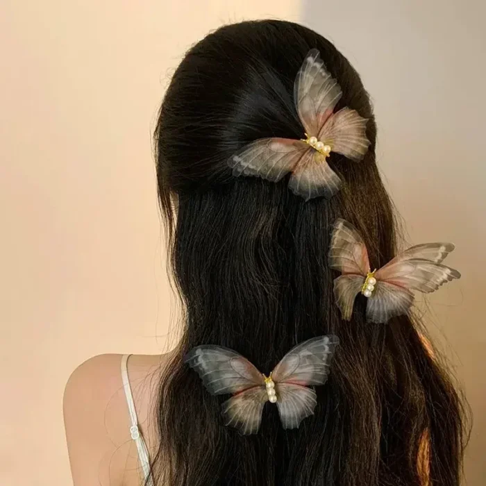 Fairy Butterfly Hair Side Clips Broken Hair Side Clip Elegant Temperament Beauty Hairpins Sweet Princess Hair Styling Headdress - Image 1