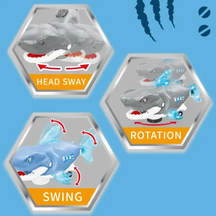 Plastic Swinging Shark Toy Light with Sound Crawling Interactive Shark Toy Collection Flexible Swaying Fish Toys - Image 4