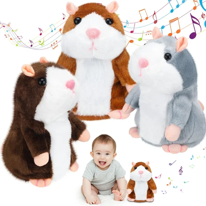 Cute Electric Talking Hamster Plush Toy Learn To Imitate Talking Nod Plush Doll Toys Interactive Plush Hamster Toys Baby Gifts - Image 1