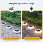 1/4PCS Solar Outdoor Lights 14LED Waterproof Lawn Lamp,360° Floor Lighting for Garden Yard Driveway Patio Camping Summer Decor - Image 2