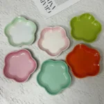 Plum Blossom Small Plate 14cm Sauce Plates French Cool Color Cake Dish Gradual Spit Bone Dishs Tableware Ceramic Dessert - Image 6