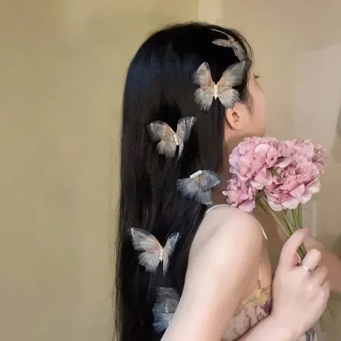 Fairy Butterfly Hair Side Clips Broken Hair Side Clip Elegant Temperament Beauty Hairpins Sweet Princess Hair Styling Headdress - Image 4