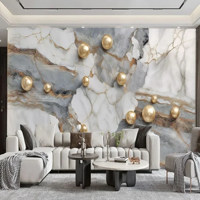 Custom Mural Modern Simple Fashion Pearl Marble Wallpaper Living Room Bedroom TV Sofa Backdrop Art Wall Paper Home Decor Fresco - Image 1