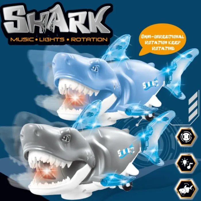 Plastic Swinging Shark Toy Light with Sound Crawling Interactive Shark Toy Collection Flexible Swaying Fish Toys - Image 2