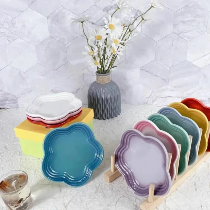 Plum Blossom Small Plate 14cm Sauce Plates French Cool Color Cake Dish Gradual Spit Bone Dishs Tableware Ceramic Dessert - Image 4