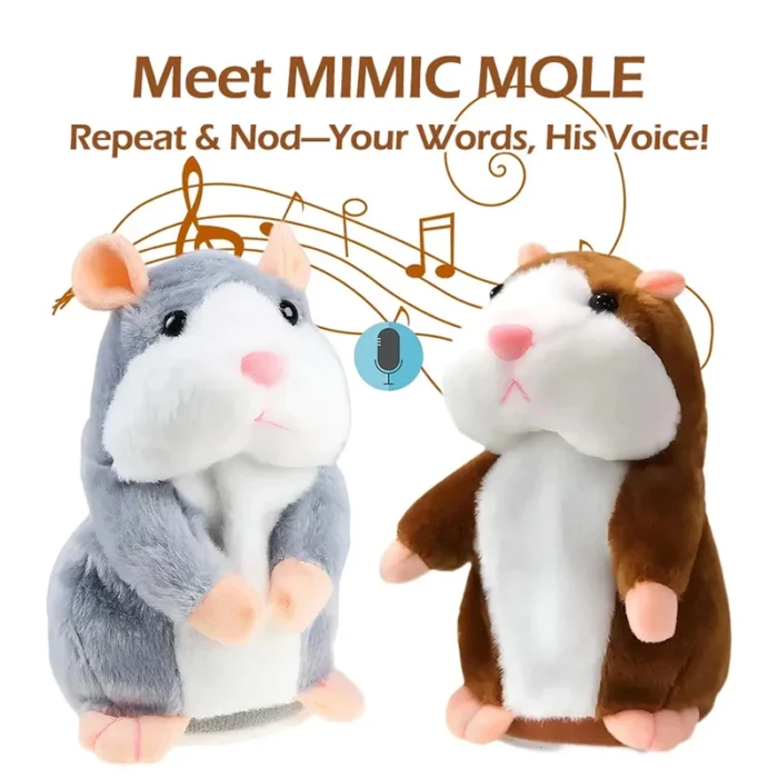 Cute Electric Talking Hamster Plush Toy Learn To Imitate Talking Nod Plush Doll Toys Interactive Plush Hamster Toys Baby Gifts - Image 4
