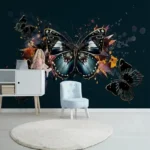 Custom Any Size 3D Modern Minimalist HD Hand-Painted Light Luxury Dazzling Butterfly Nostalgic Background Wall Mural Home Décor - Image 2