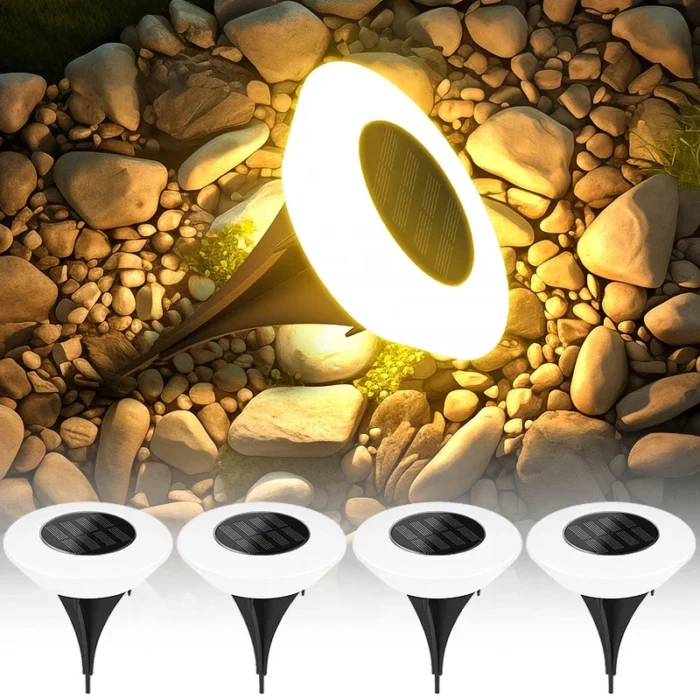 1/4PCS Solar Outdoor Lights 14LED Waterproof Lawn Lamp,360° Floor Lighting for Garden Yard Driveway Patio Camping Summer Decor - Image 1