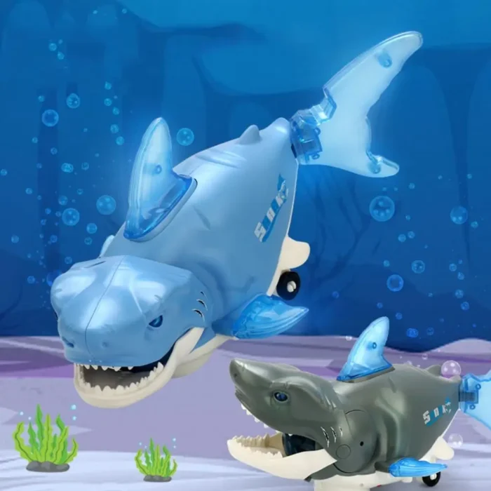 Plastic Swinging Shark Toy Light with Sound Crawling Interactive Shark Toy Collection Flexible Swaying Fish Toys - Image 1