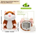 Cute Electric Talking Hamster Plush Toy Learn To Imitate Talking Nod Plush Doll Toys Interactive Plush Hamster Toys Baby Gifts - Image 6