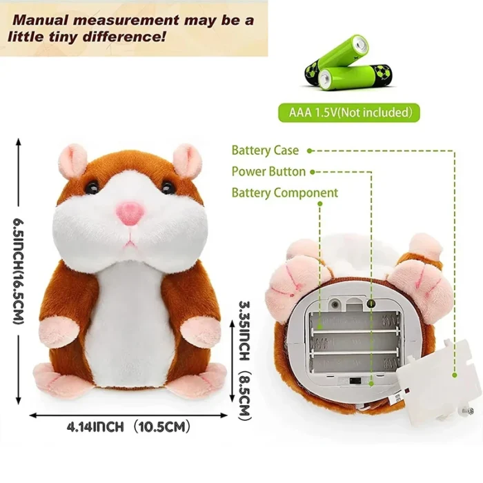 Cute Electric Talking Hamster Plush Toy Learn To Imitate Talking Nod Plush Doll Toys Interactive Plush Hamster Toys Baby Gifts - Image 6