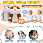 Cute Electric Talking Hamster Plush Toy Learn To Imitate Talking Nod Plush Doll Toys Interactive Plush Hamster Toys Baby Gifts - Image 5
