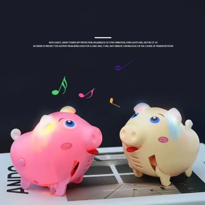 Voice-activated Electric Whistle Pig Light Music Blow Whistling Voice Control Pig Toy Education Electric Walking Pig Toy - Image 5