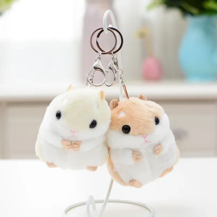 Plush Toys Animal Children toys key chain Stuffed 10cm Hamster pendant Kawaii Dolls Kids Child Christmas Gifts bag Doll For baby - Image 4