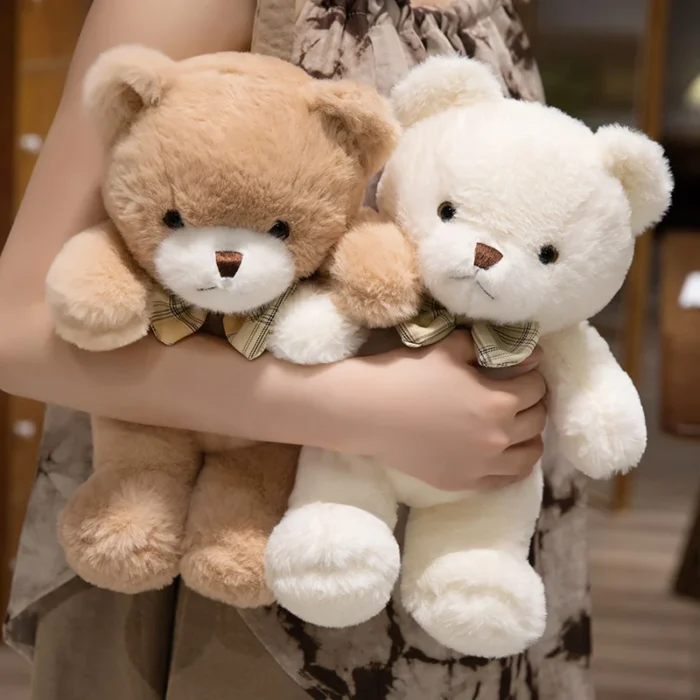 30CM Kawaii Colorful Bow Tie Bear Doll Plush Toy Hug Bear Doll Birthday Gift Teddy Pillow Home Living Room Bedroom - Image 4