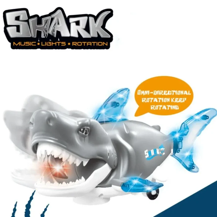 Plastic Swinging Shark Toy Light with Sound Crawling Interactive Shark Toy Collection Flexible Swaying Fish Toys - Image 3