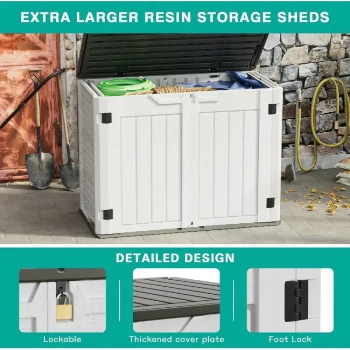 Hot-Sell White Outdoor Storage Shed 4 x 2 ft. Utility Tool Shed Resin Storage Garden Shed with Door & Lock for Patio Storage - Image 5