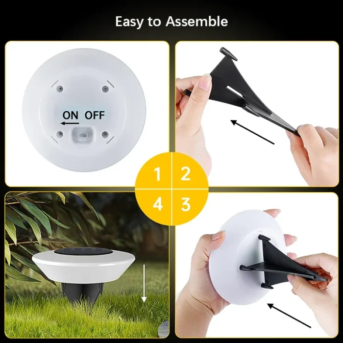 1/4PCS Solar Outdoor Lights 14LED Waterproof Lawn Lamp,360° Floor Lighting for Garden Yard Driveway Patio Camping Summer Decor - Image 5
