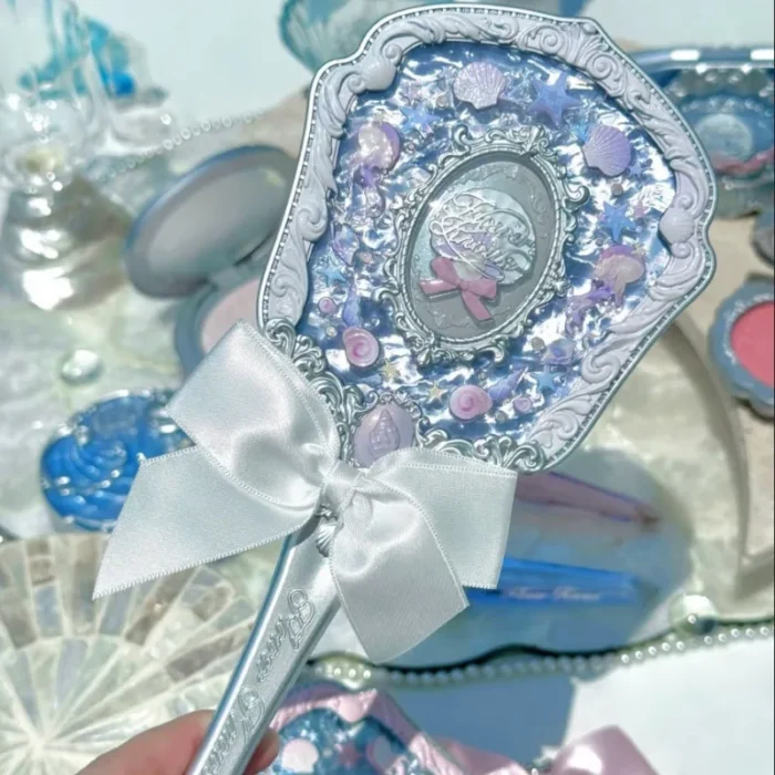Flowerknows Makeup Hand Shell Pearl Collection Makeup Mirrors High Beauty Portable Hand Mirror - Image 2