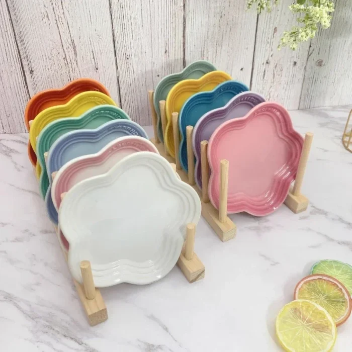 Plum Blossom Small Plate 14cm Sauce Plates French Cool Color Cake Dish Gradual Spit Bone Dishs Tableware Ceramic Dessert - Image 1