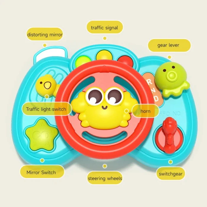 Montessori Children Cartoon Steering Wheel Toys Multifunctional Sounding Toys Baby Early Educational Toys Puzzle Game Toys Gifts - Image 2
