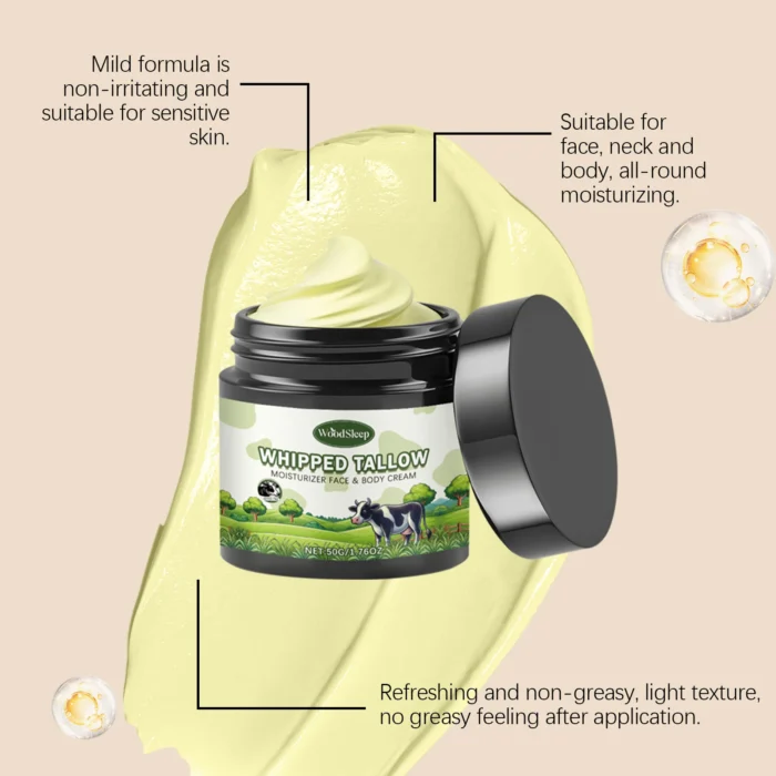 Whipped Tallow Cream Deep Moisturizing Smoohting Even Skin Tone Fade Fine Line Hydrating Redness Repair Rejuvenation Face Cream - Image 4
